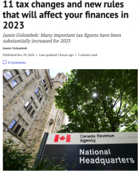 加拿大2023年11项税收变化和新规！许多税收数字将大幅