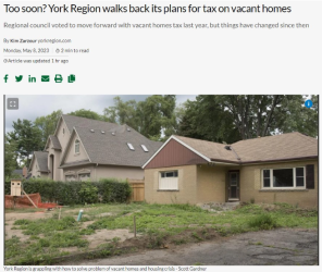 约克区宣布取消征收房屋空置税计划！