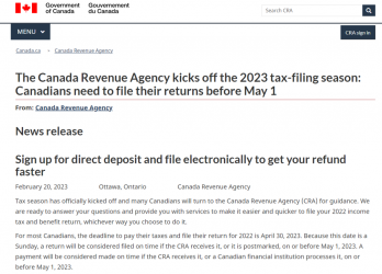 CRA������Ҫ���ѣ����ô��˽��걨˰�ߴ�ע����������