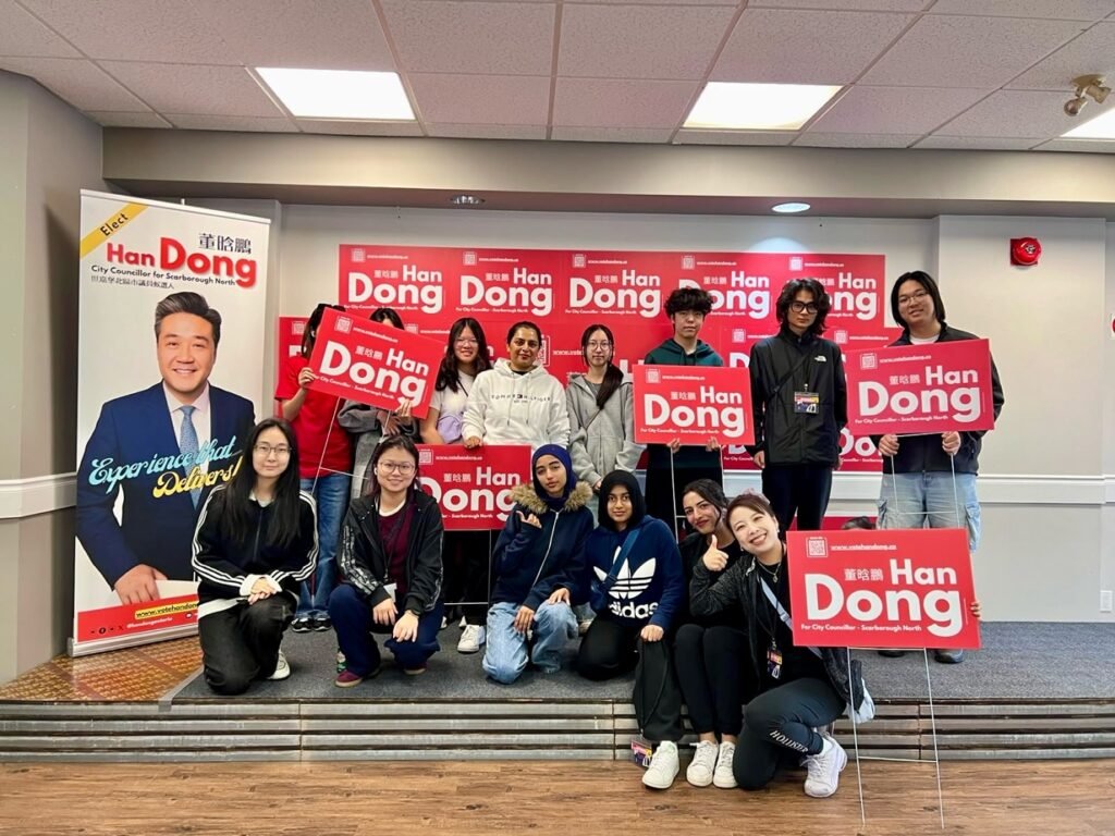 投票日倒數4天 董晗鵬推出短訊我,呼籲士嘉堡北選民26日投票支持